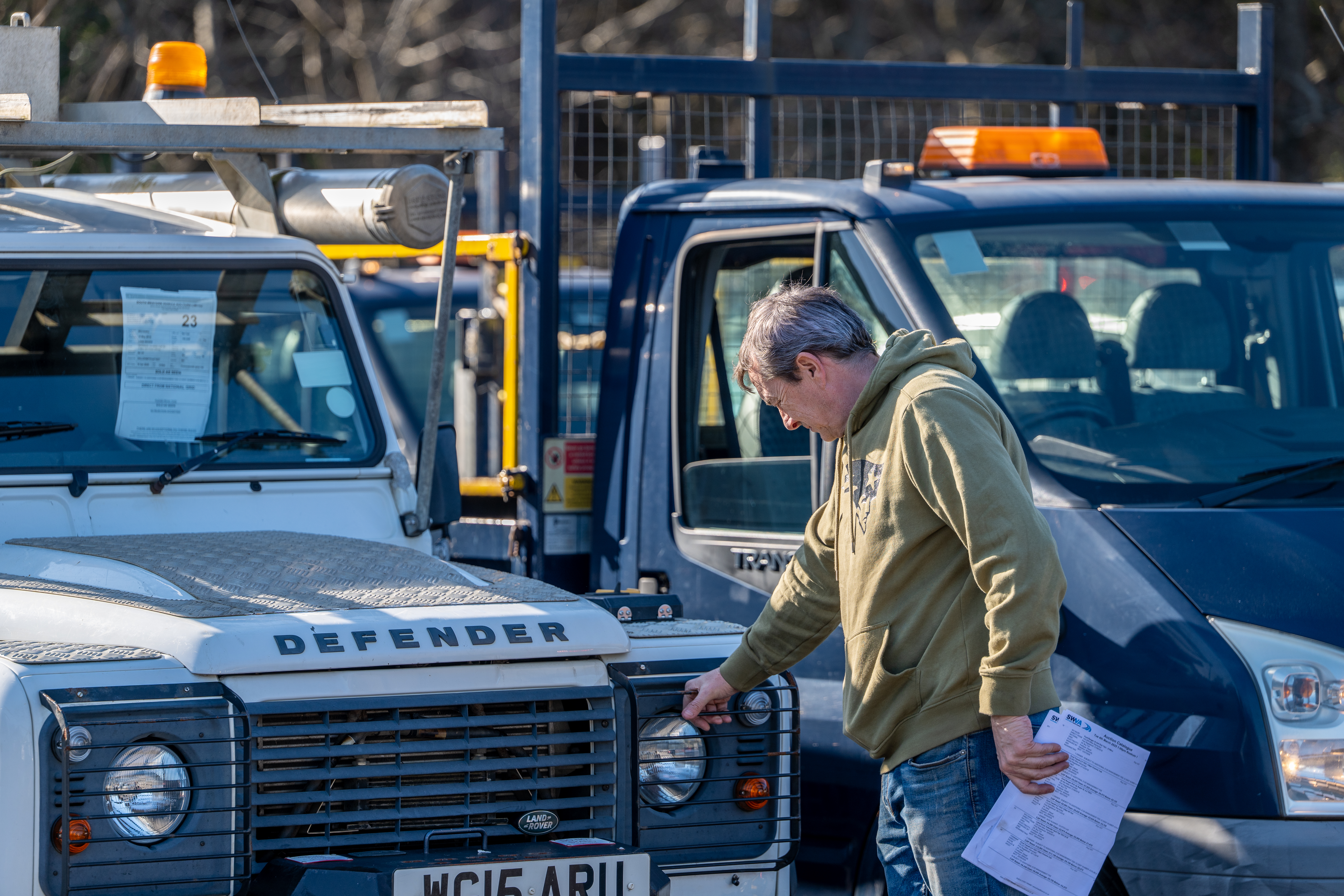 buyer inspecting a commercial vehicle